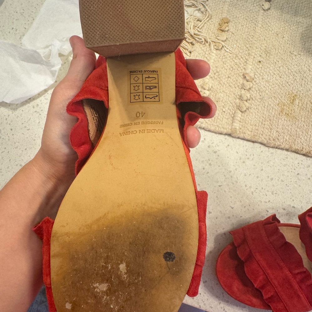 Free People Rosie Ruffle Red Sandals - Picture 3 of 5